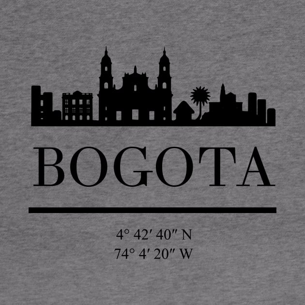 BOGOTA COLOMBIA BLACK SILHOUETTE SKYLINE ART by deificusArt